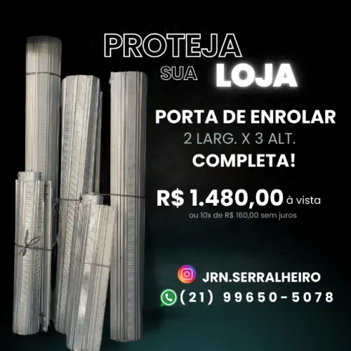Porta e aço de enrolar.