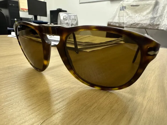 Óculos persol dobrável armação tartaruga lente polarizada original