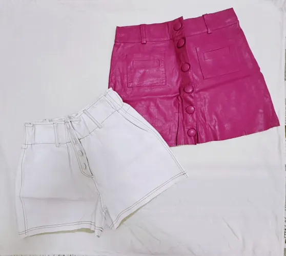 Shorts e saia courino pouco uso 