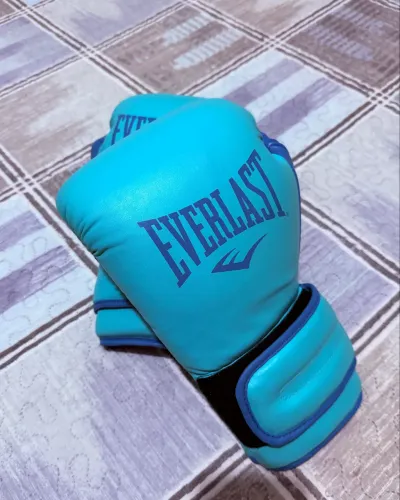 Luva boxe/muay thai everlast 14 oz verde e azul