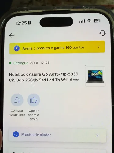 Notebook Acer aspire go 15