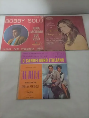 3 Compacto Vinil de Cantores Italianos anos 60.