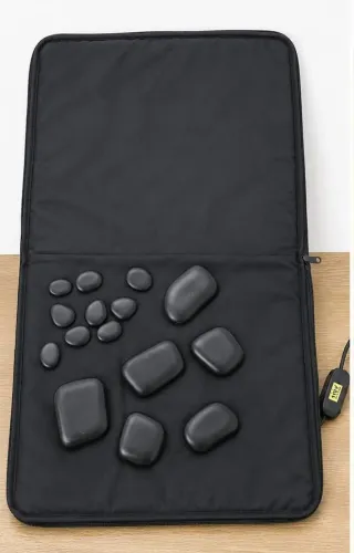Kit Pedras quentes para massagem 6 un + Kit podal + manta