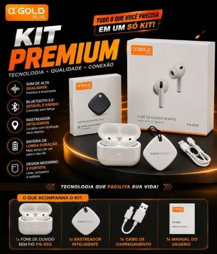 Kit rastreador agold + fone de ouvido bluetooth a"gold 