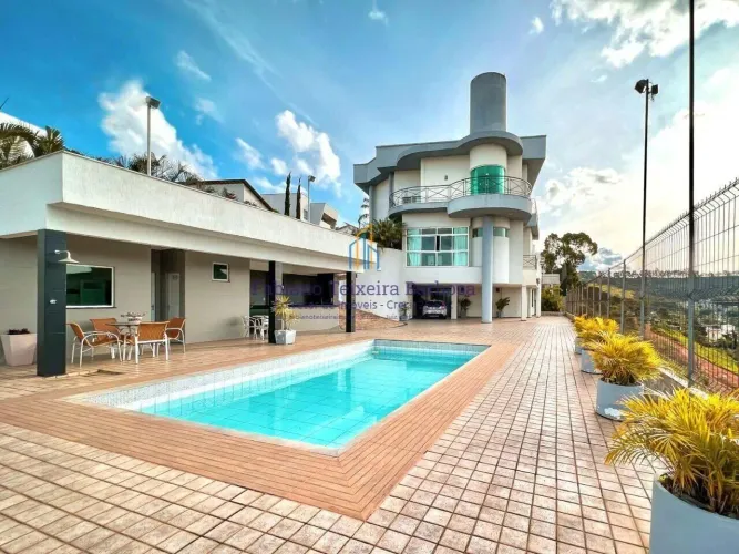 Casa de Luxo com 5 suítes, piscina, área gourmet com linda vista no Condominio Bosque Impe