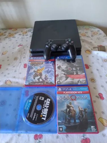 PS4 + JOGOS + 2 CONTROLES