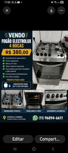 Fogao eletrolux 4 bocas 