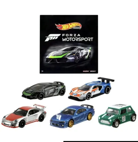 Conjunto Premium Hot Wheels Forza Motorsport com 5 miniaturas