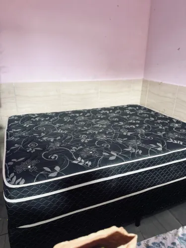 CAMA BOX CASAL GAZIN PÉROLA NEGRA COMPLETA - NOVINHA