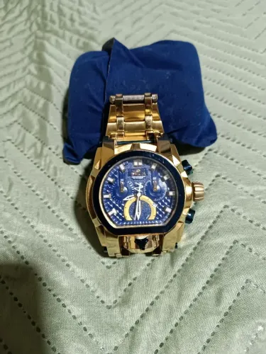 ? RELÓGIO INVICTA DOURADO COM MOSTRADOR AZUL ? ELEGÂNCIA E PRESENÇA! ?