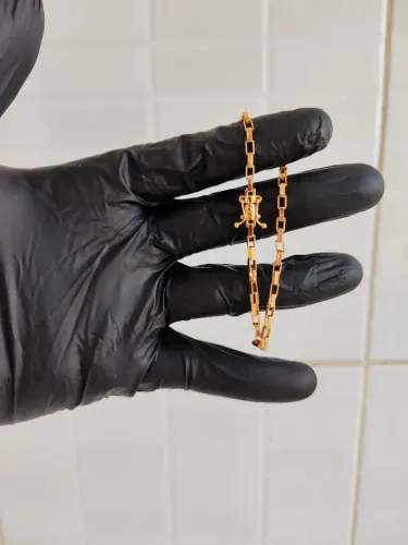 Pulseira Tijolinho 3mm - Banhada Ouro 18K