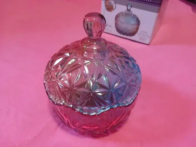 Potiche de Vidro C/ Tampa 250ml Decoração Baleiro Bomboniere Luxo