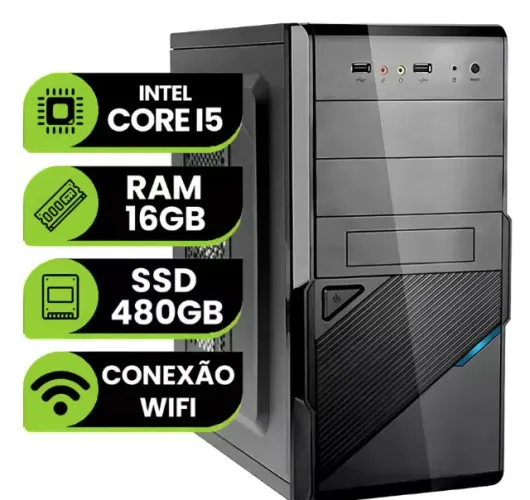 Computador Pc Cpu Intel Core I5 16gb Ram Ssd 480gb Wifi