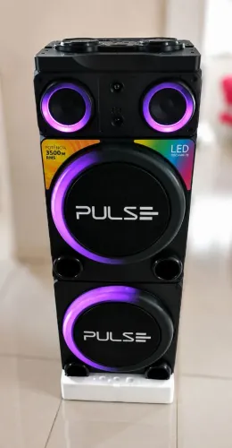Torre de Som Pulse 3500W RMS | Potência, Graves Fortes e LED | Excelente Estado