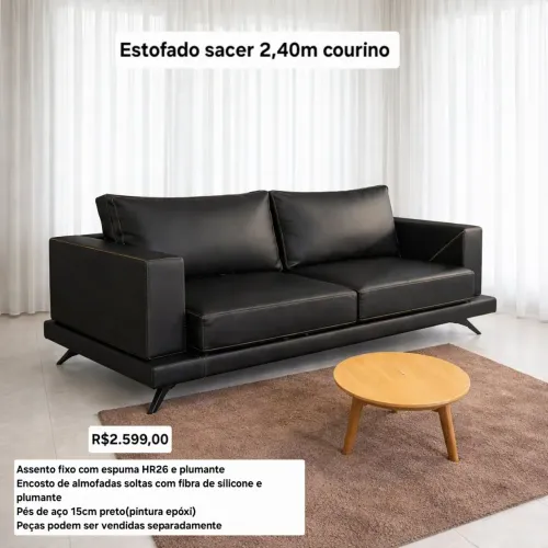 Estofado sofá 2,40m sacer courino 