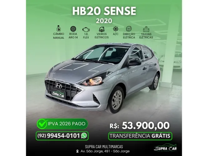 Hyundai HB20 Sense 1.0 Flex 12V MEC 2020