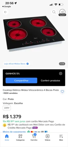 Fogão elétrico indução e cerâmica Novo na caixa