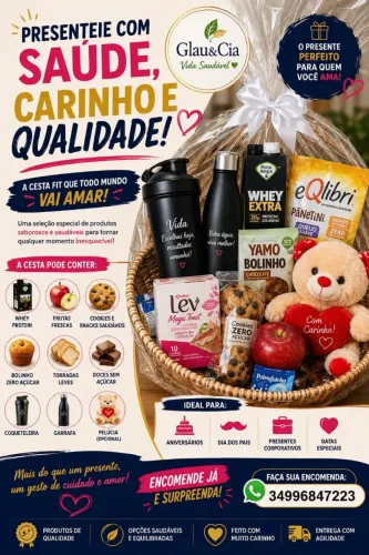 Cesta de café da manhã fitness