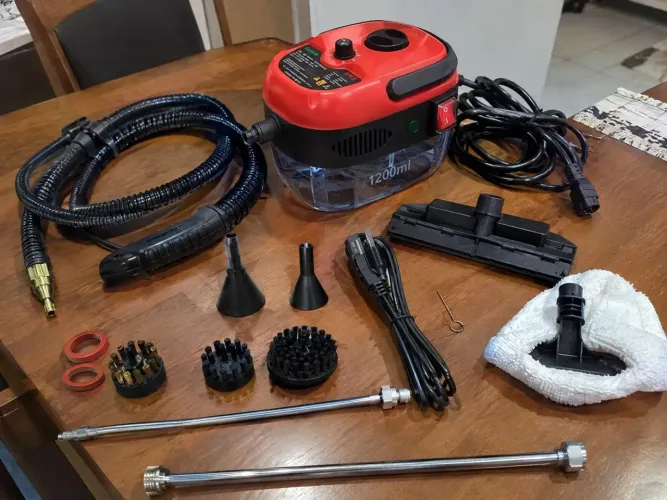 Limpador a vapor alta potência com vários acessórios