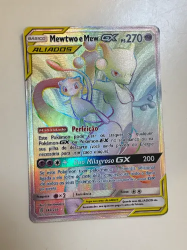 Carta Pokémon Mewtwo e Mew