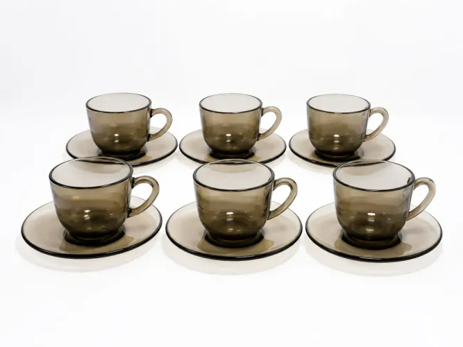Conjunto 06 xícaras e pires Vereco francês