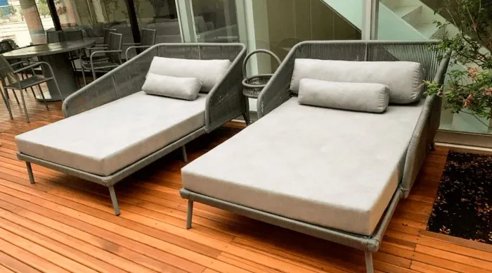 Cama chaise em corda náutica