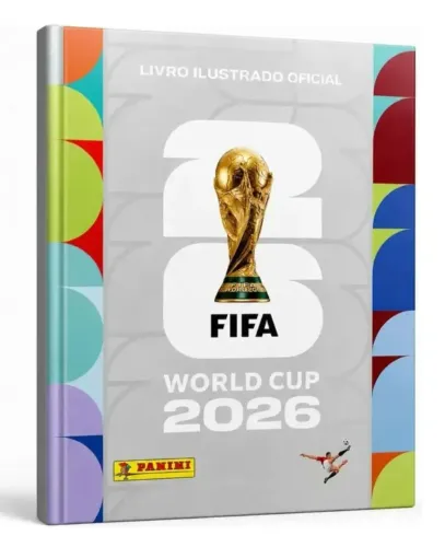 Album Copa do Mundo 2026 Futebol figurinhas Capa Dura Prata