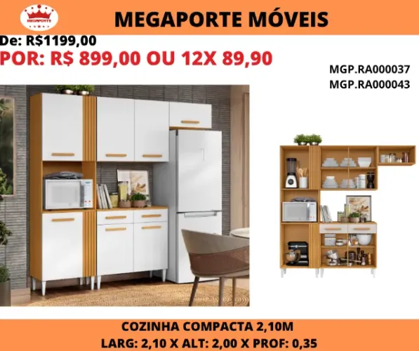 Cozinha Compacta Juma 2,10m com Balcão