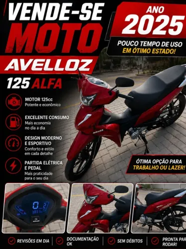 Moto aveloz modelo Alfa 125 cc valor 11 mil