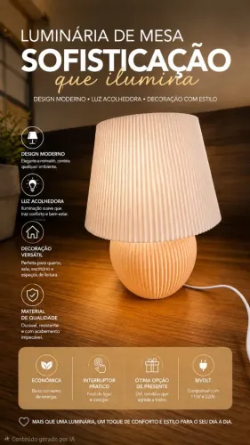 Luminária de mesa led