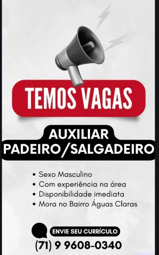 Auxiliar de Salgadeiro/Padeiro