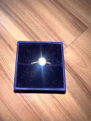 Anel Solitário Swarovski Rosé Cravejado