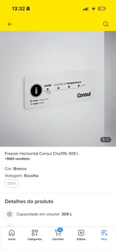 Vendo freezer horizontal cônsul 309 L