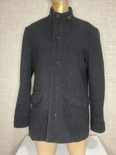 casaco lã batida preto 50% lã Makenji
