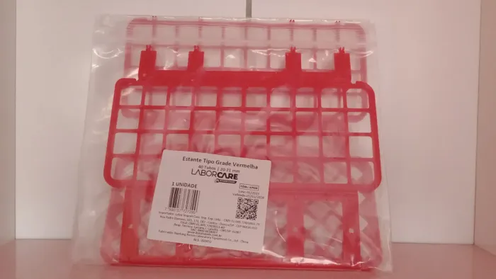 1 Estante para laboratório, tipo grade vermelha, 40 tubos, 20-21 mm, Laborrcare