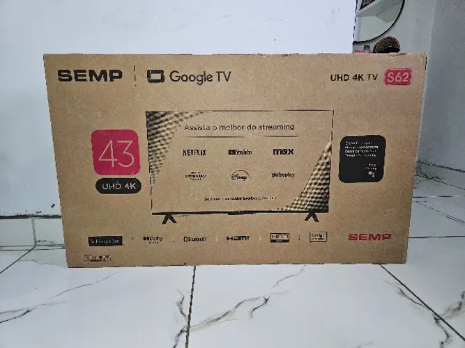 Smart TV 43" SEMP 4K UHD Lacrada, com nota fiscal e 1 ano de garantia!