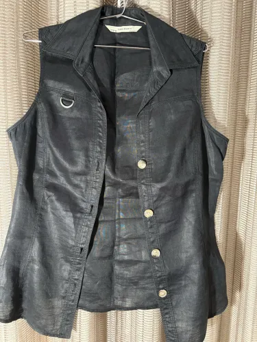 Colete Zara M em linho acetinado