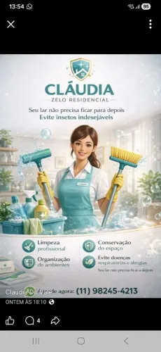Faço faxina ou diarista. 