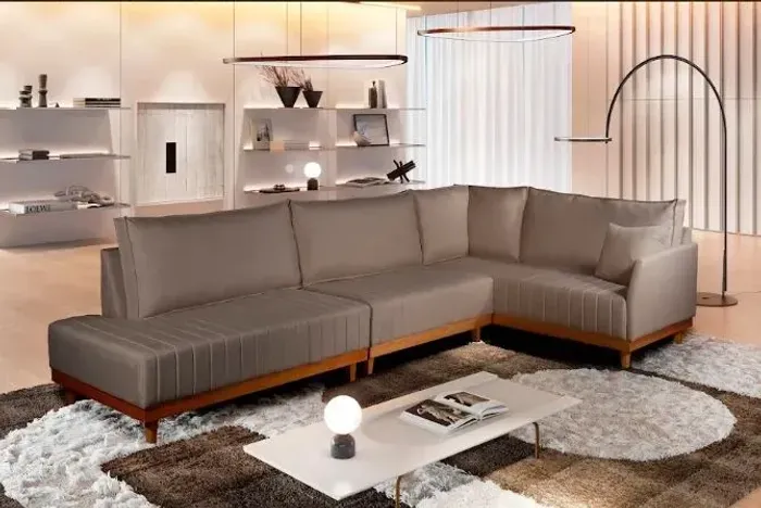 sofá canto eros 7 lugares luxury- FRETE GRATIS / ENTREGA HOJE!!