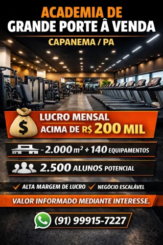 ACADEMIA DE GRANDE PORTE À VENDA CAPANEMA/PA