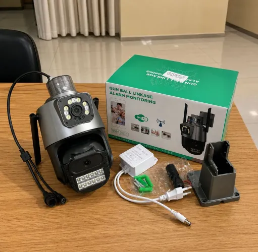 Câmera IP Lente Dupla Icsee 3MP Visão 360 Wi-Fi IP66 - Novo lacrado