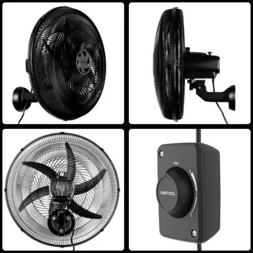 Ventilador de Parede Monta Fácil 6 Pás 50cm  Oscilante 