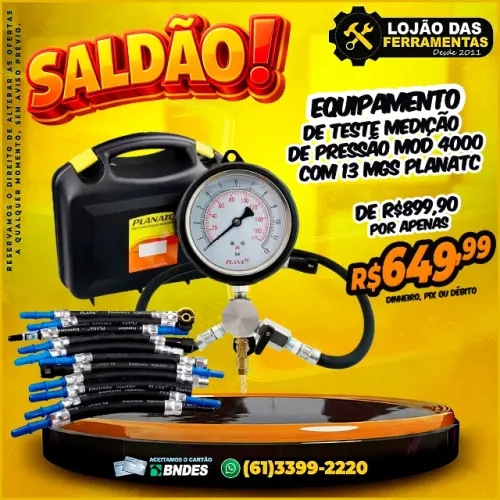 Equipamento de Teste Medição de Pressão Mod 4000 Com 13 Mgs Planatc