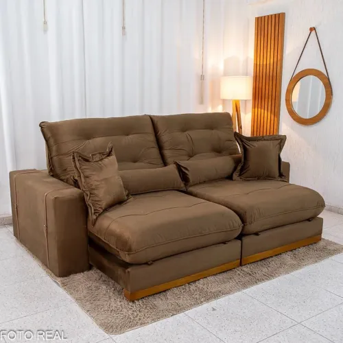 Sofá Retrátil Reclinável Toronto 2.50m D33 e Molas Ensacadas rf98