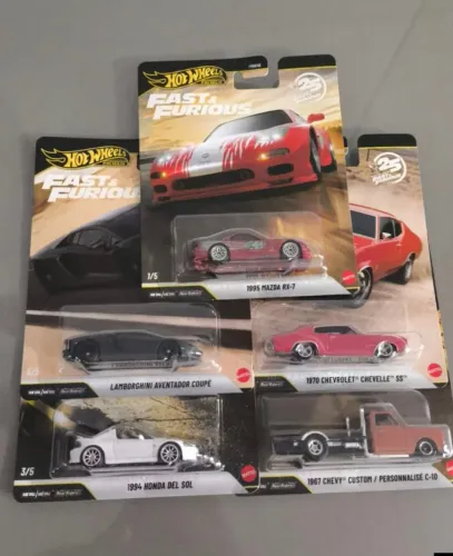 Hot Wheels Premium Velozes e Furiosos 25º Aniversário - Conjunto de 5 - Caixa P HNW46-956P