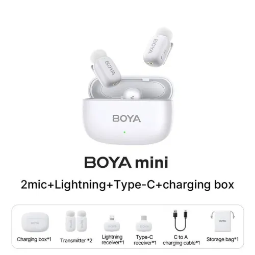 Microfone Sem Fio BOYA Mini-13 (Branco)