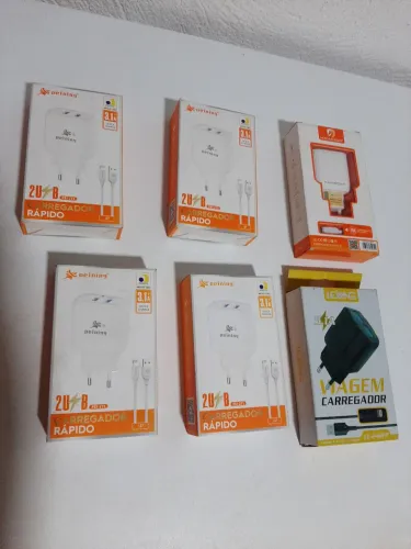 LOT CARREGADORES COMPLETOS PARA CELULAR NOVOS COM SELO ANATEL