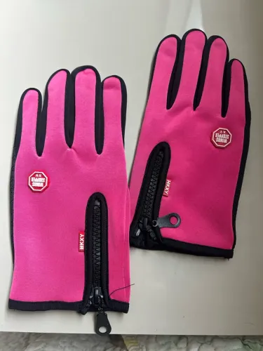 Luva Impermeável Winds Stopper Rosa Com Touch Screen