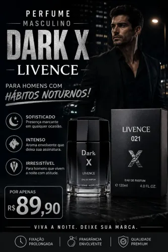 Perfume Masculino DARK X LIVENCE 100ml