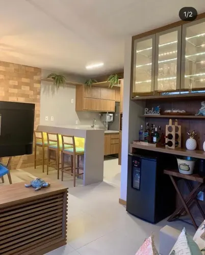 Itacimirim - Pé na areia Vilage Tavarua, 93,44m², 2 suítes, porteira fechada, varanda gour